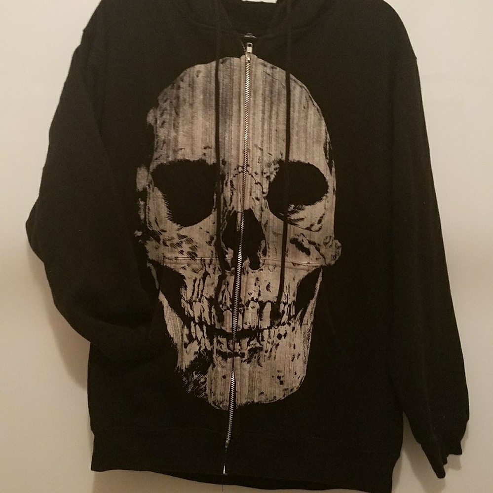 Skull Zip Up Hoodie